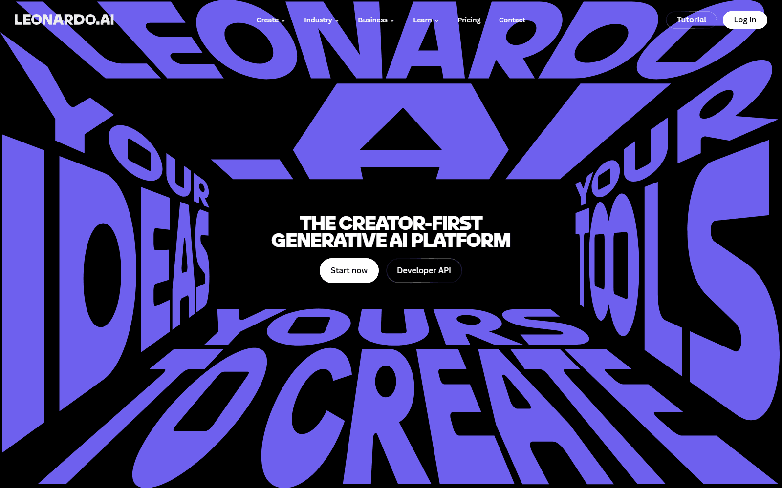 leonardo homepage screenshot