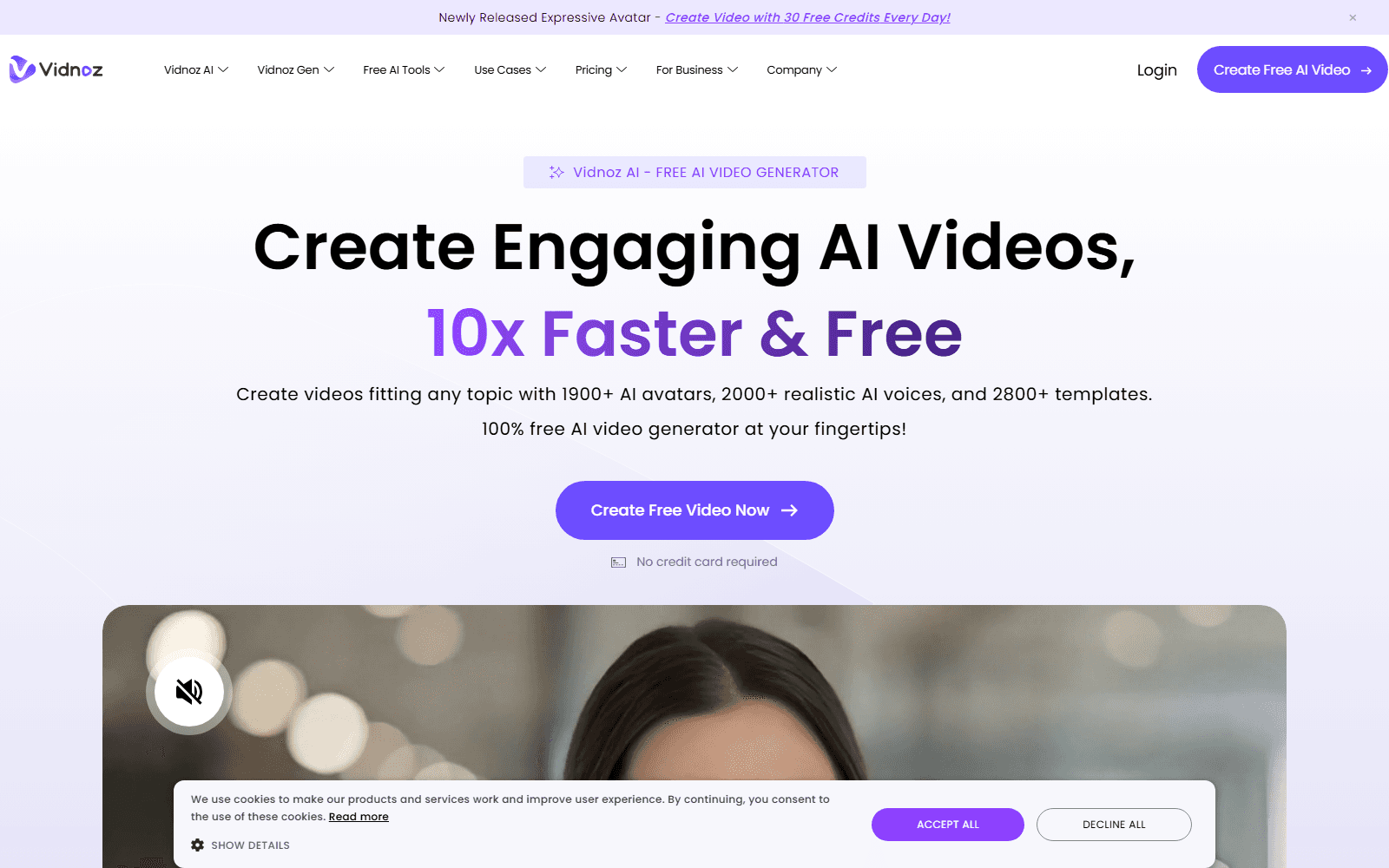 vidnoz homepage screenshot